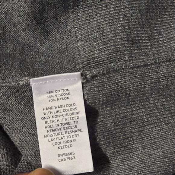 Halogen Sweater Women Size 1 Gray Crew Neck Long Sleeve Pullover Stretch Top - Picture 8 of 8